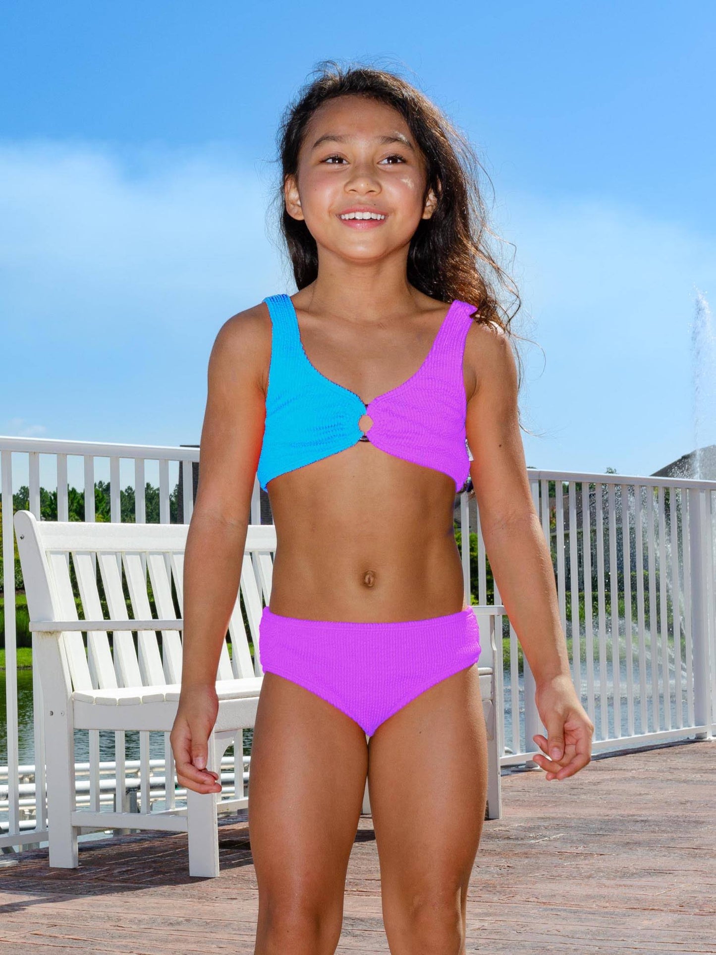 Agata Purple/Blue Crinkle Bikini