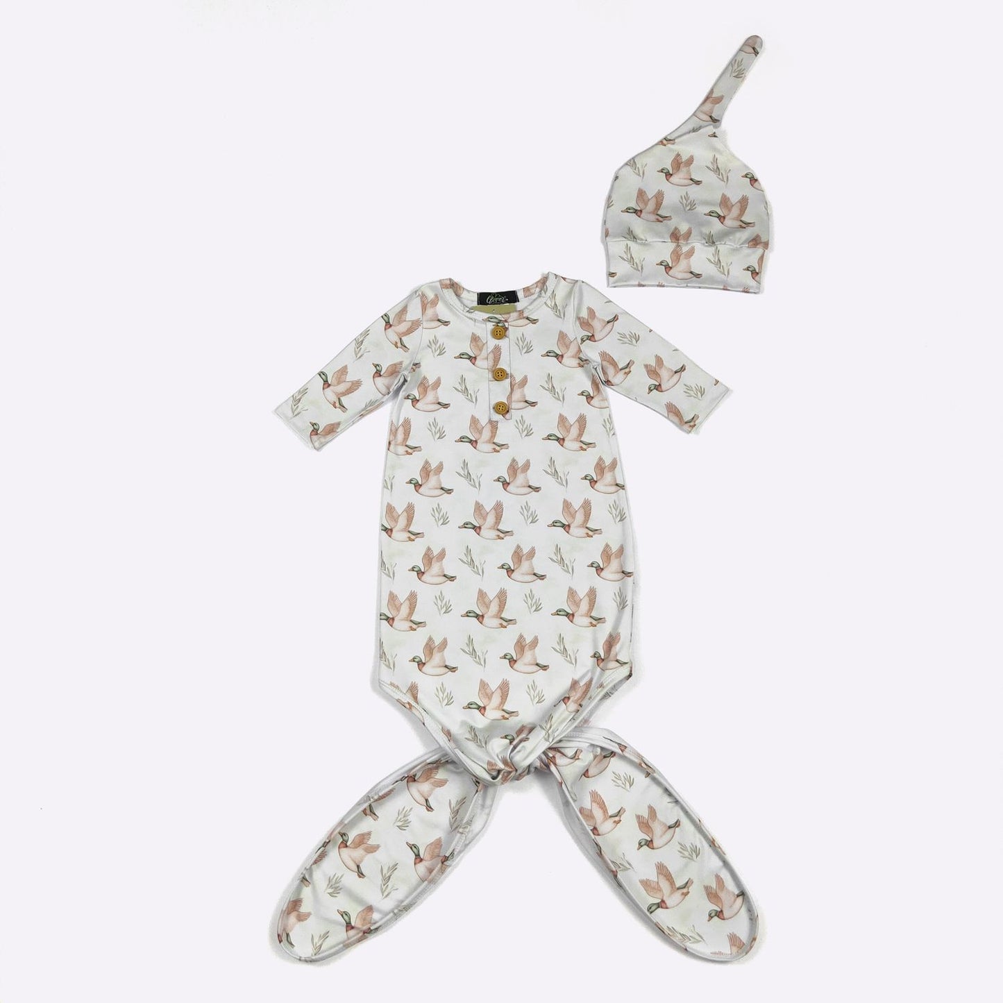 Waterfowl Baby Knotted Gown