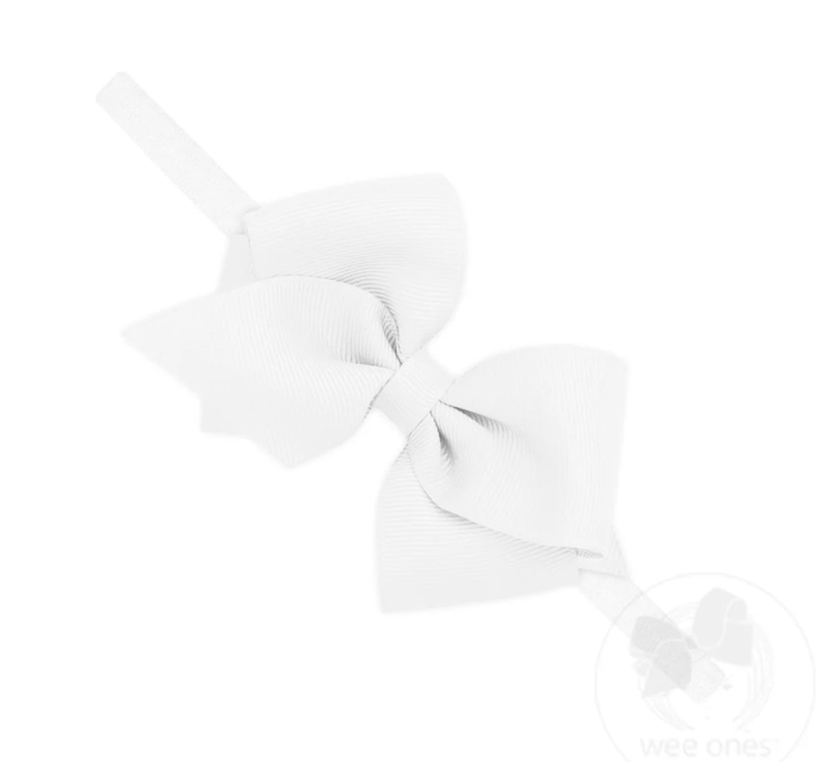 White Extra Small Grosgrain Headband Bow