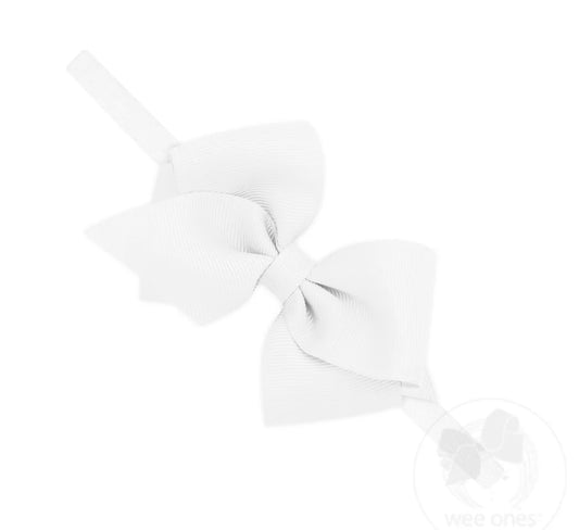 White Extra Small Grosgrain Headband Bow