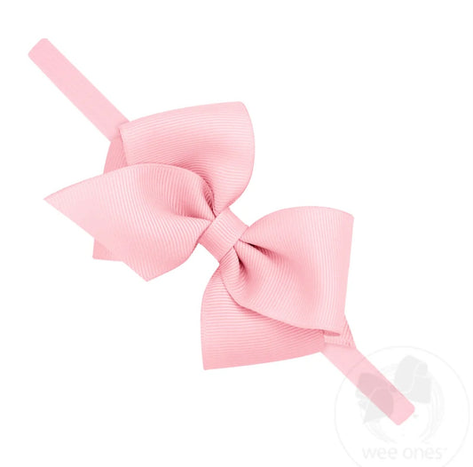 Light Pink Extra Small Grosgrain Headband Bow