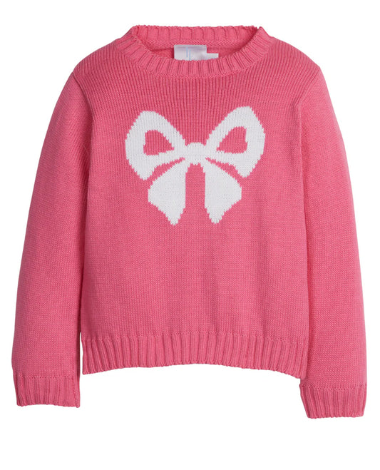 Hot Pink Bow Intarsia Sweater
