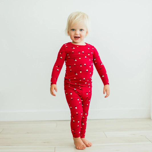 Crimson Holiday Lights Pajamas