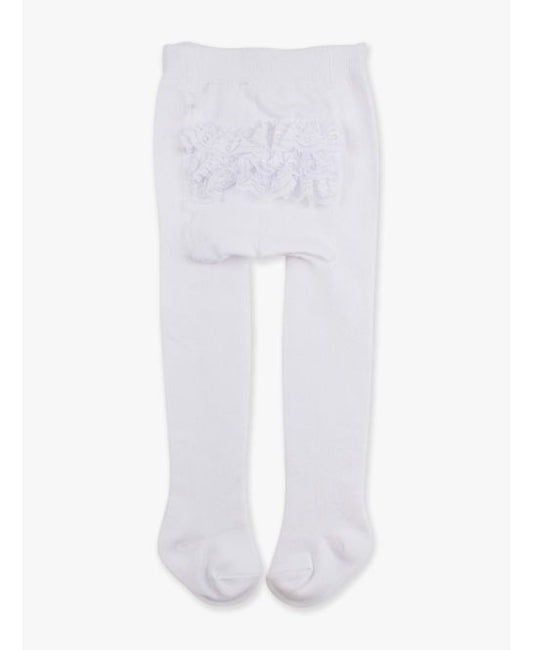 White Footed RuffleButt Tights