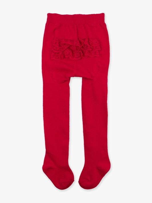 Red Footed RuffleButt Tights