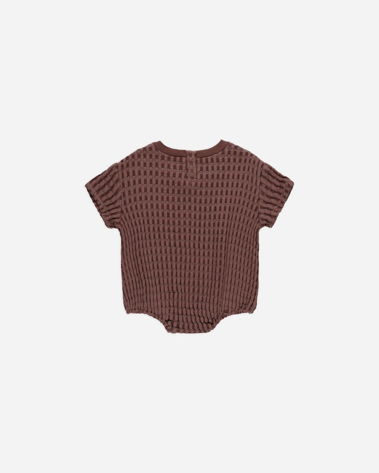 Relaxed Bubble Romper Plum