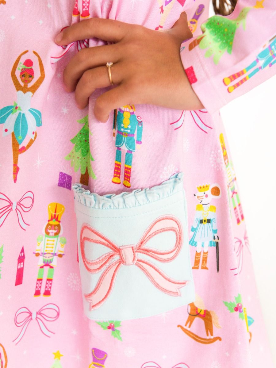 Sugarplum Dreams Bows Pocket Dress