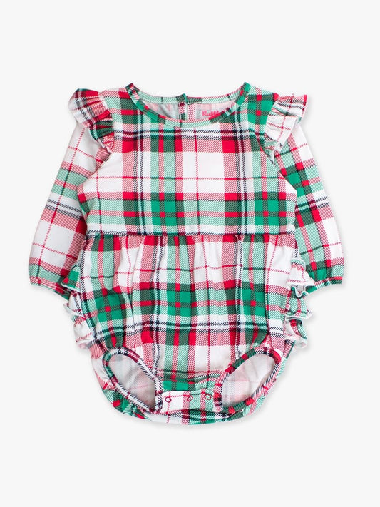 Dashing Dreams Plaid Flutter Bubble Romper