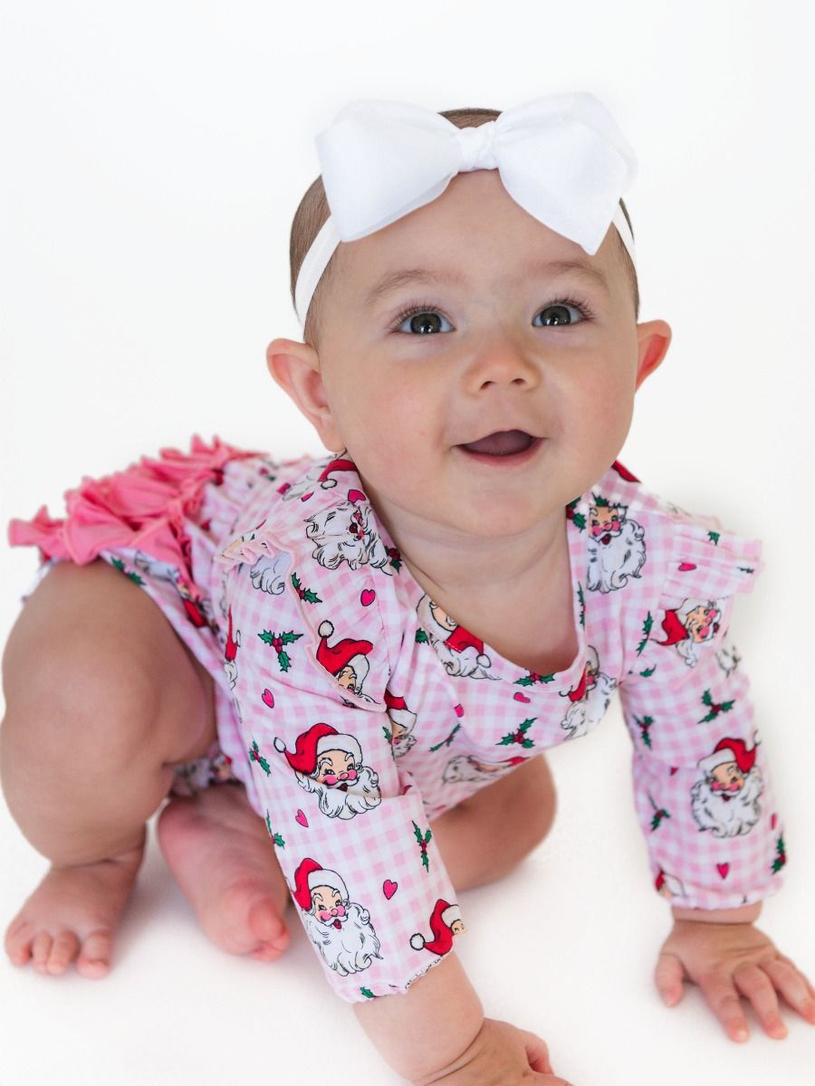 Pink Dear Santa Flutter Bubble Romper