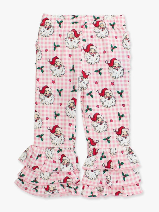 Pink Dear Santa Ruffle Flare Pants