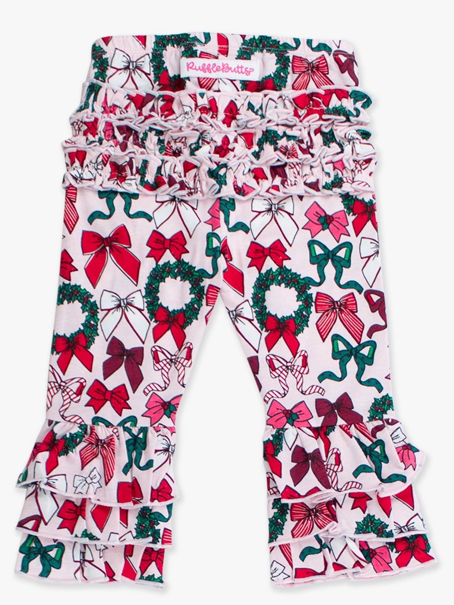 Holly Bows Ruffle Flare Pants