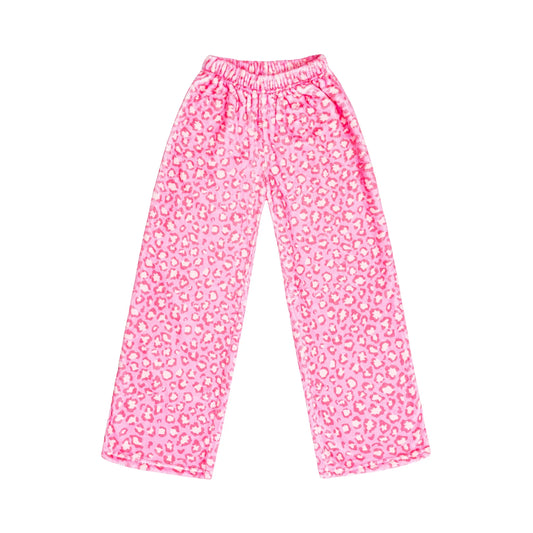 Pink Leopard Plush Pants