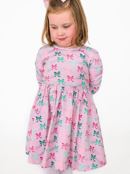 Sparkle Pink Tinsel Tidings Twirl Dress