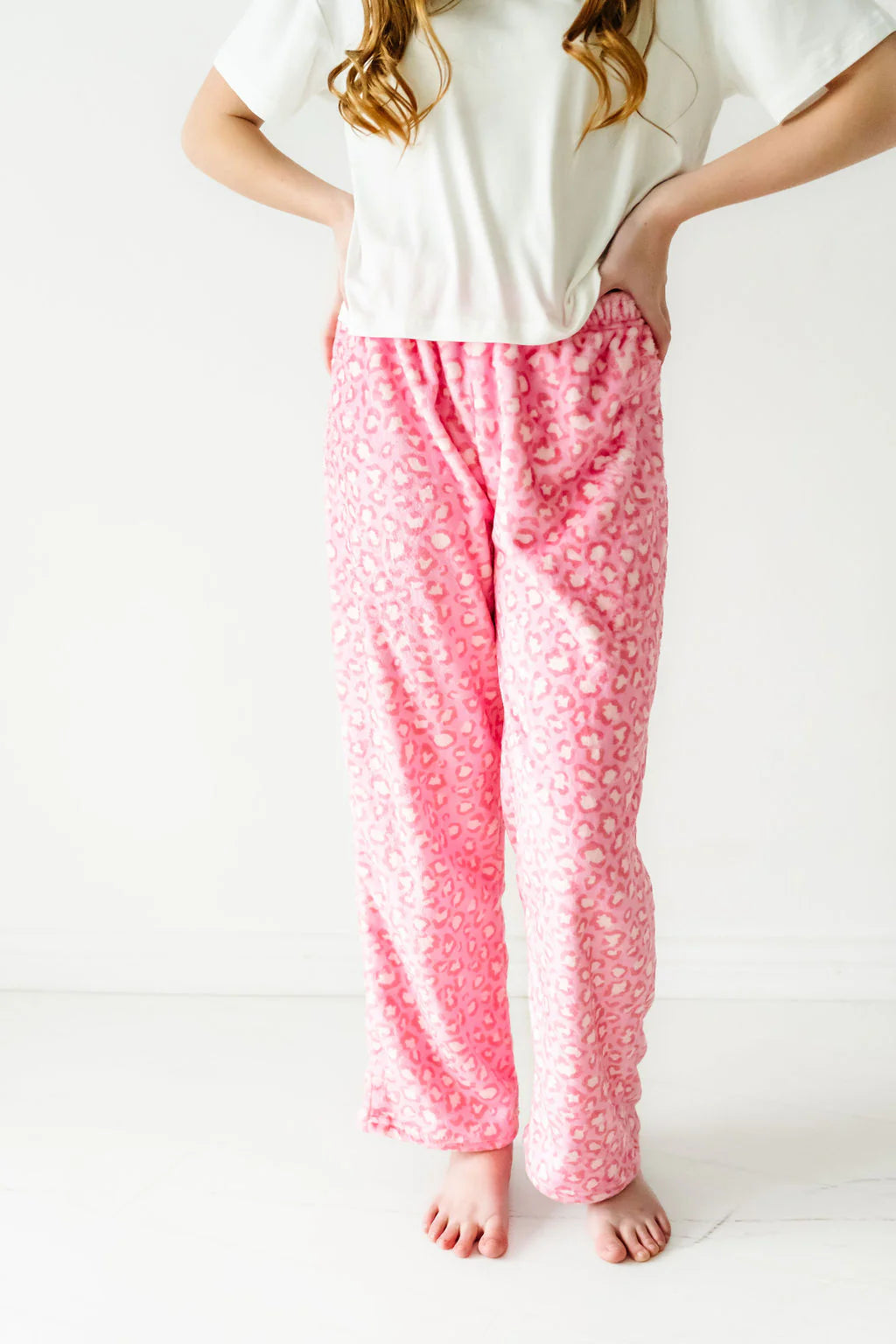 Pink Leopard Plush Pants