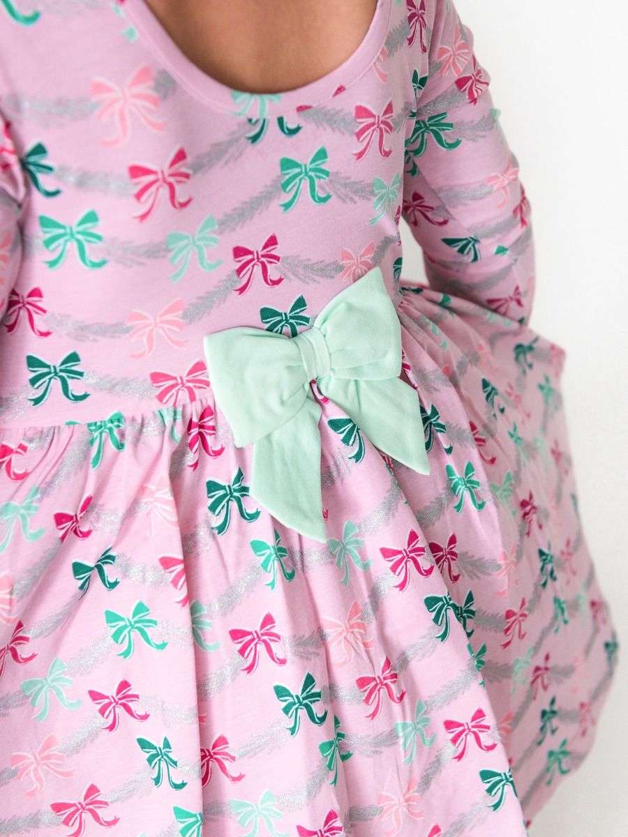 Sparkle Pink Tinsel Tidings Twirl Dress