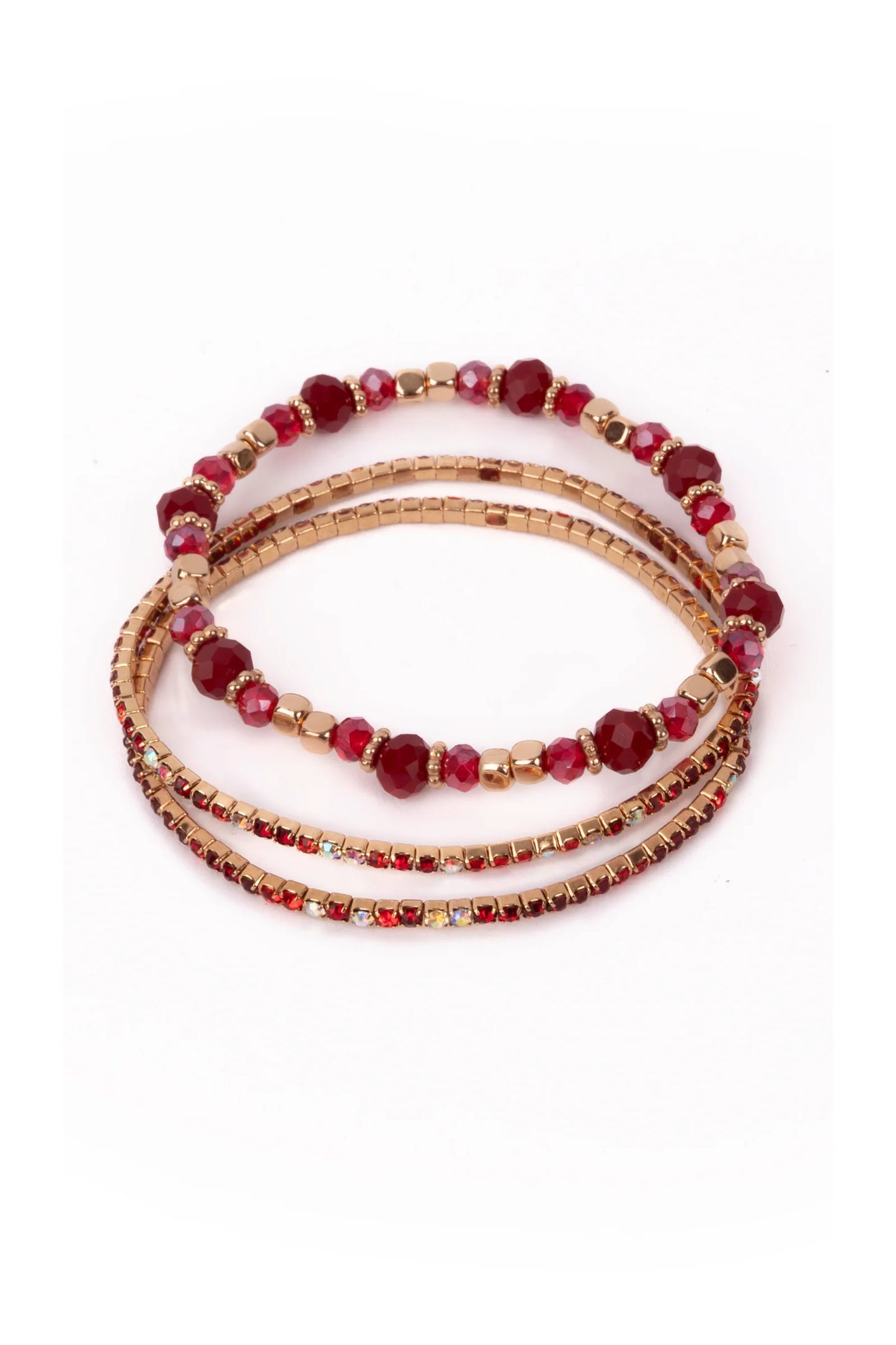 Ruby Red Bracelet Set