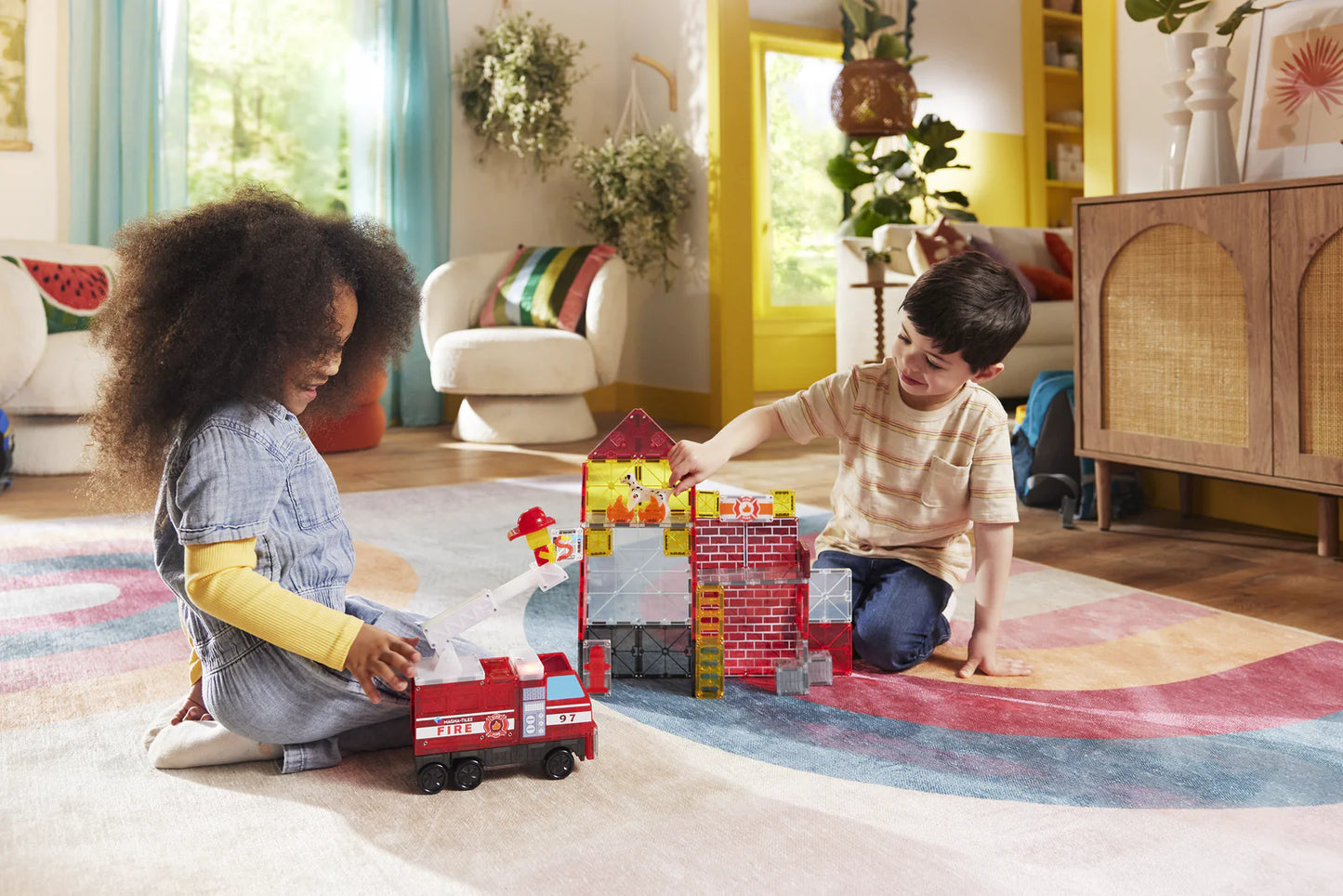 Magna-Tiles Fire Station 50-Piece Set