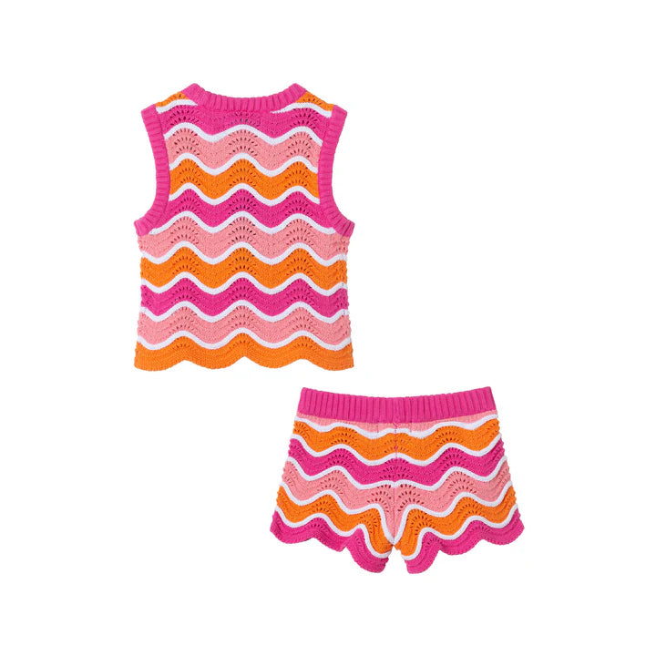 Rainbow Crochet Scallop Set