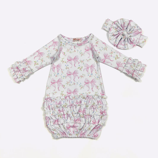 Pretty in Pink Coquette Baby Gown