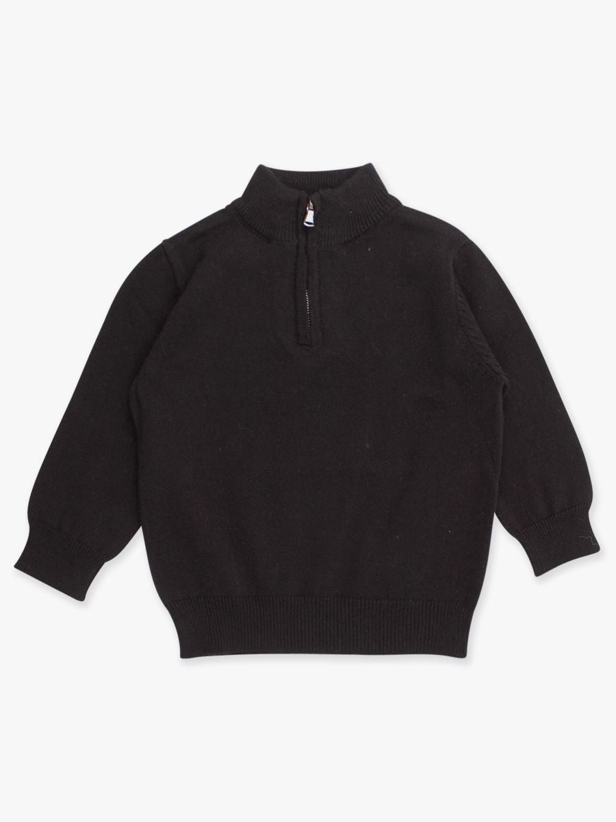 Black Quarter-Zip Sweater