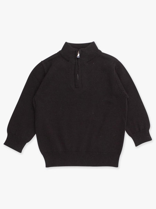 Black Quarter-Zip Sweater