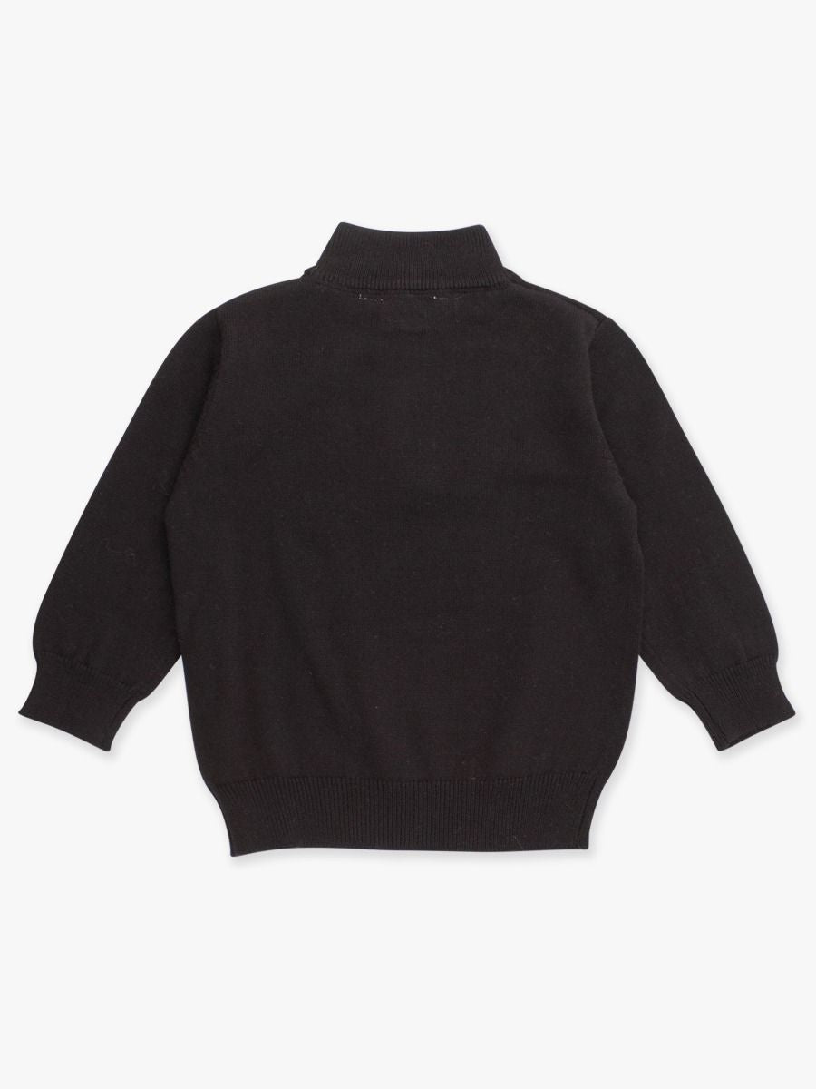 Black Quarter-Zip Sweater