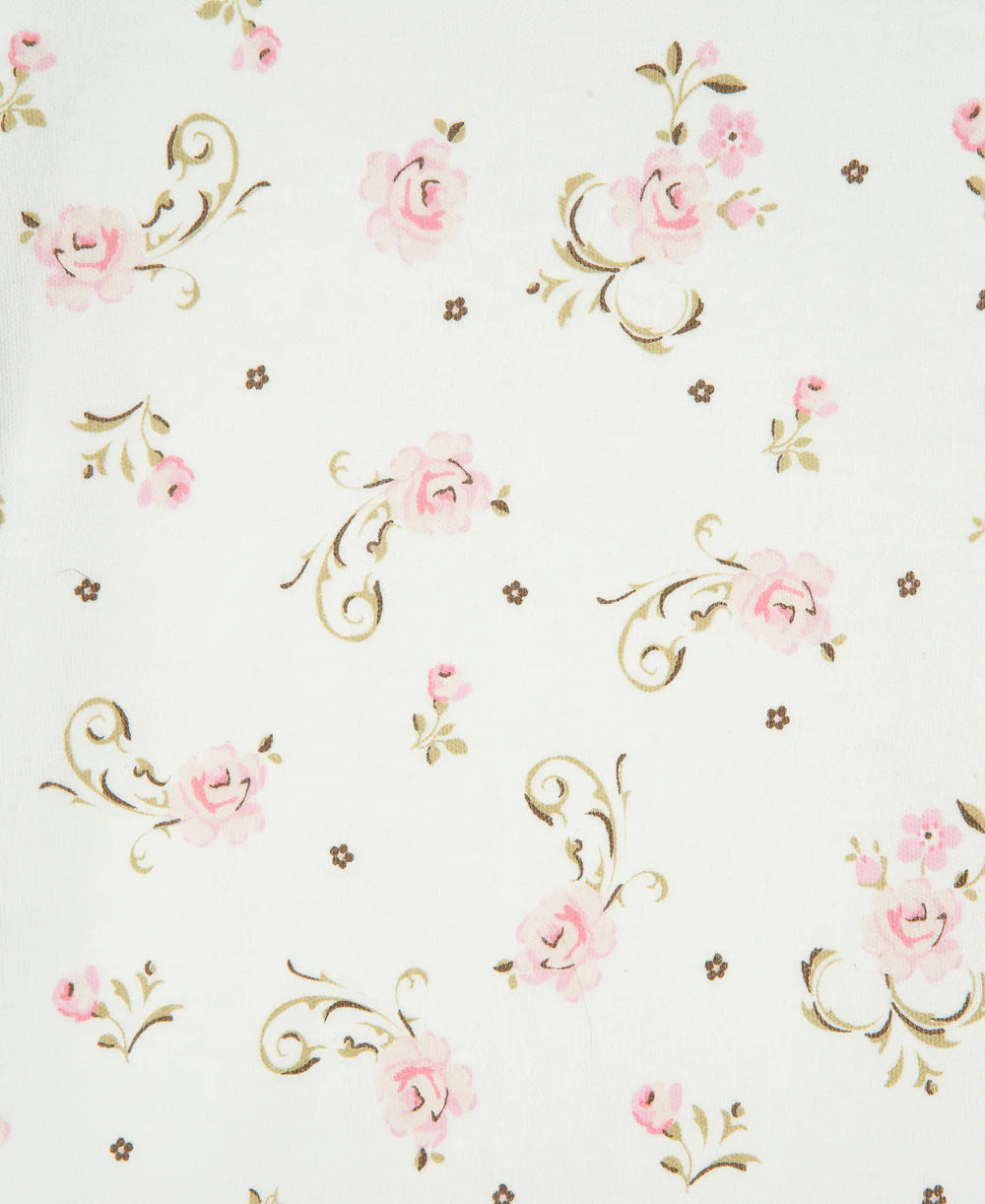 Vintage Rose Floral Footie & Hat