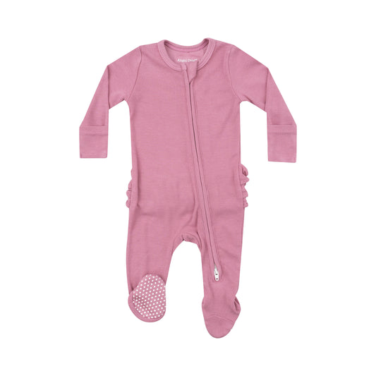 WILD ROSE 2 WAY ZIPPER RUFFLE FOOTIE