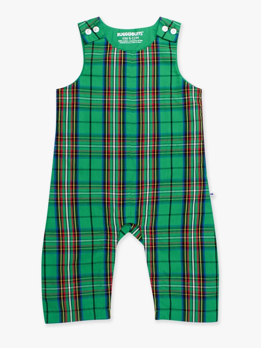 Green Nicholas Plaid Longall Romper