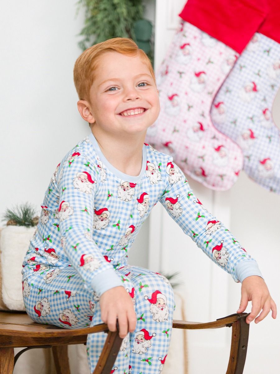 Blue Dear Santa Pajama Set