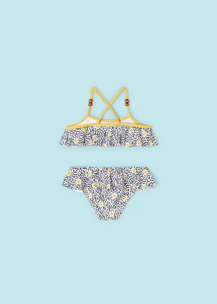 Yellow Flower Ruffle Bikini