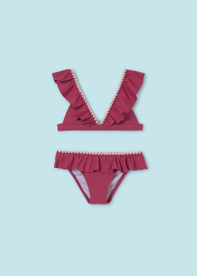 Rose Ruffled Bikini