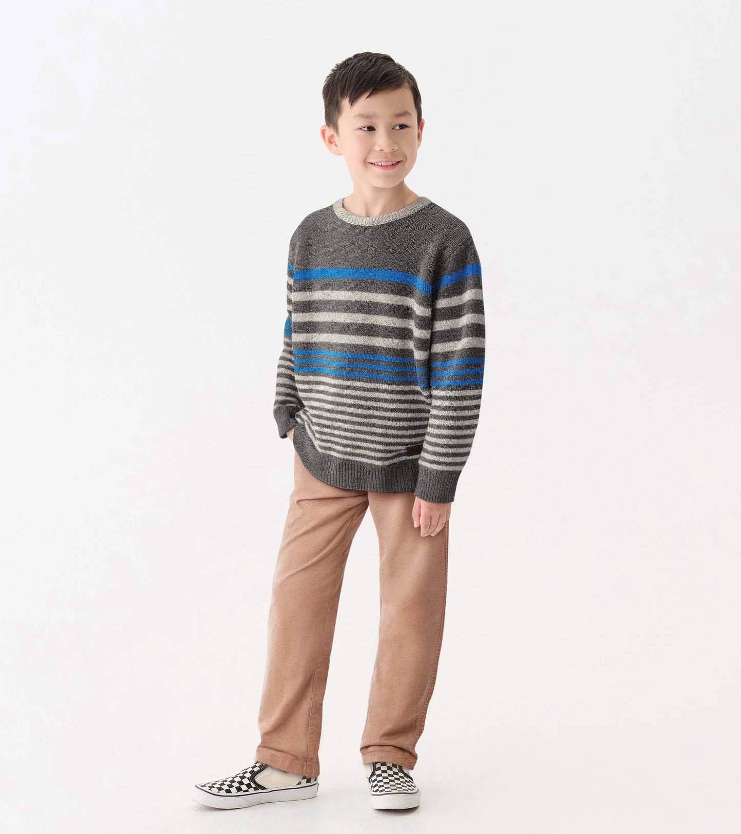 Speckle Stripe Crew Neck Sweater