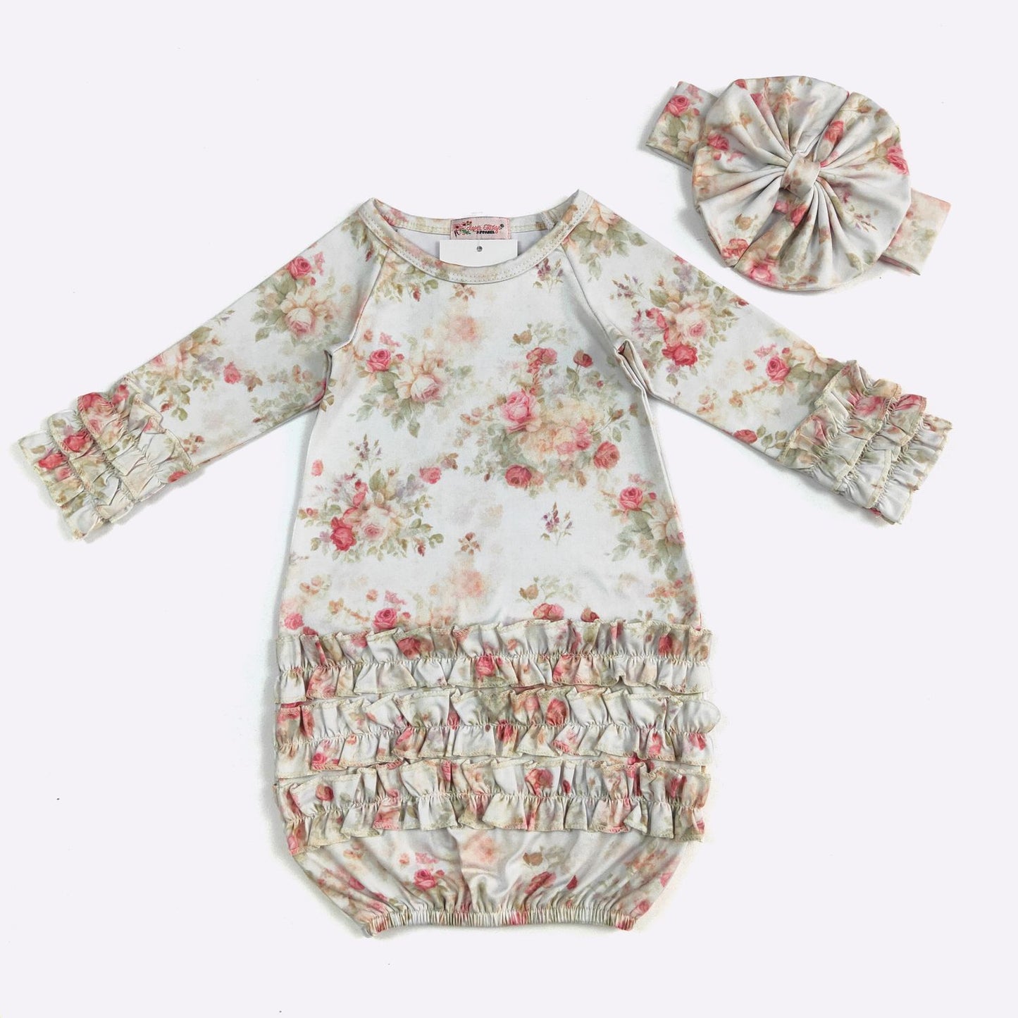 Antique Watercolor Baby Gown
