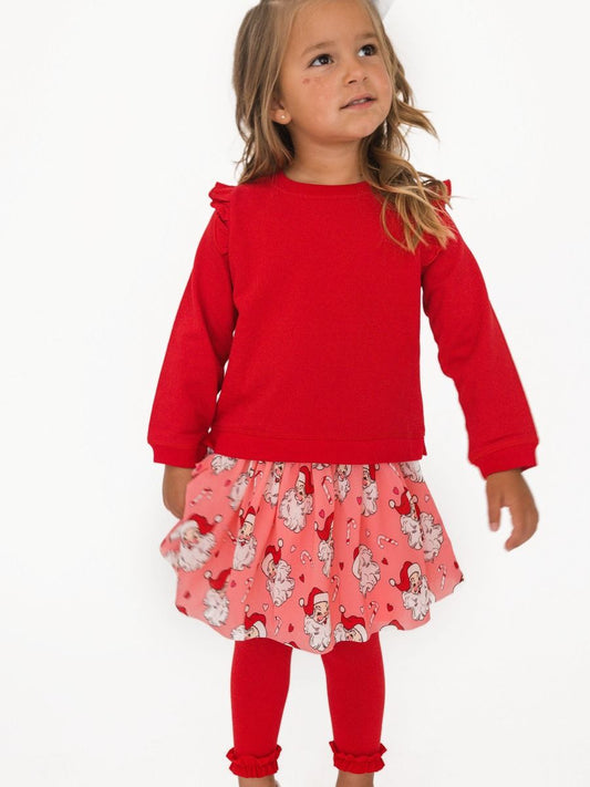 Pink Santa Joy Elastic Waist Tulle Skirt