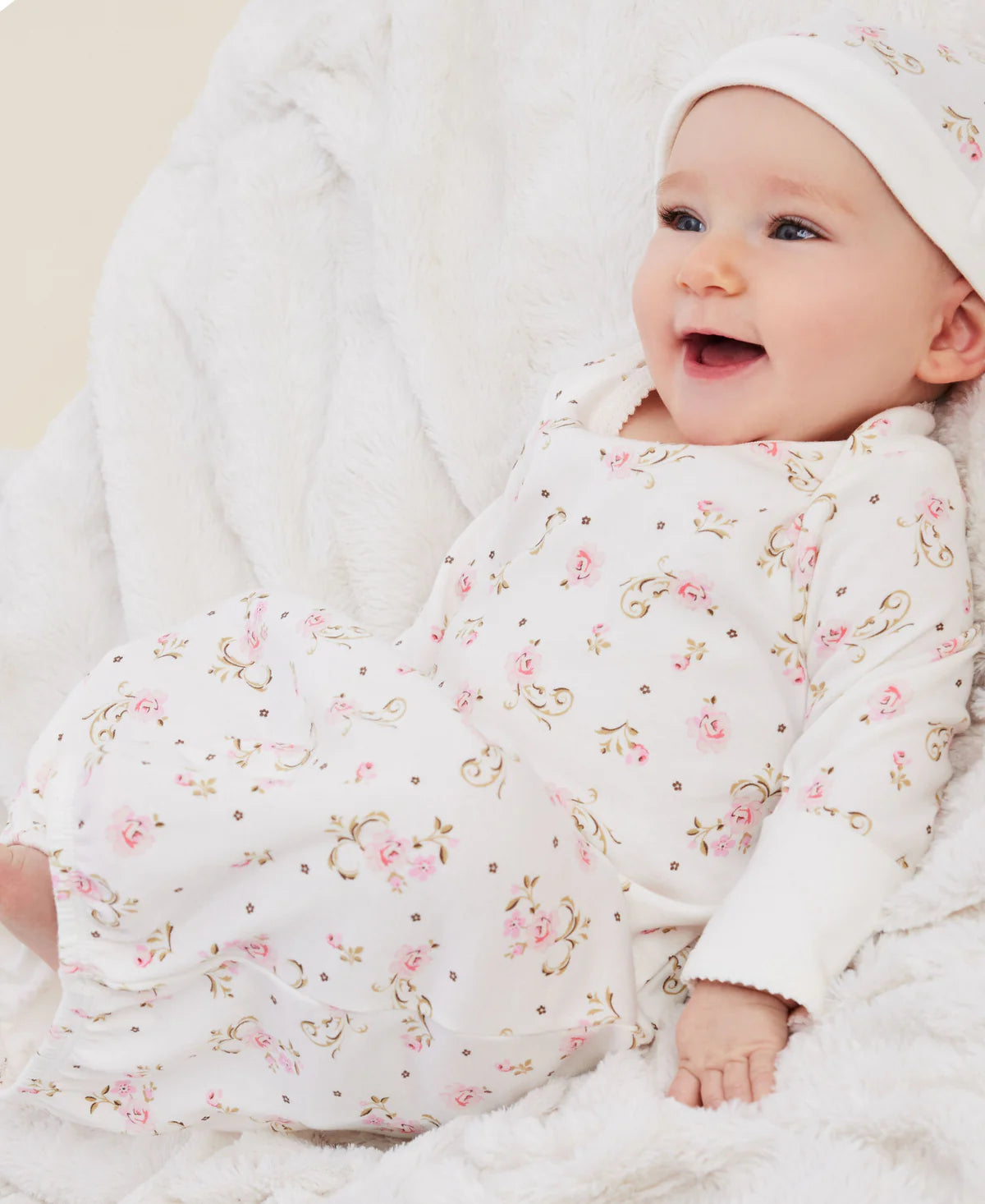 Vintage Rose Sleeper Gown & Hat