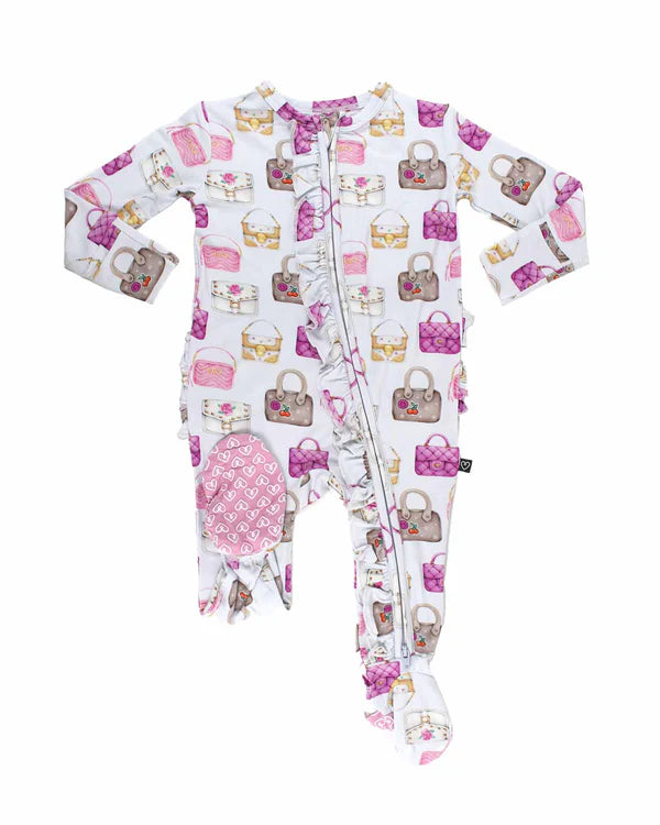 Jules Ruffled Zippered Footie