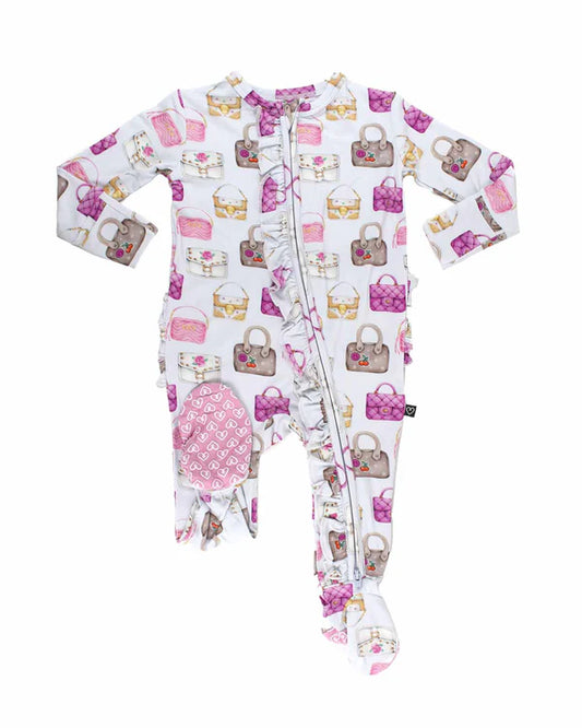 Jules Ruffled Zippered Footie