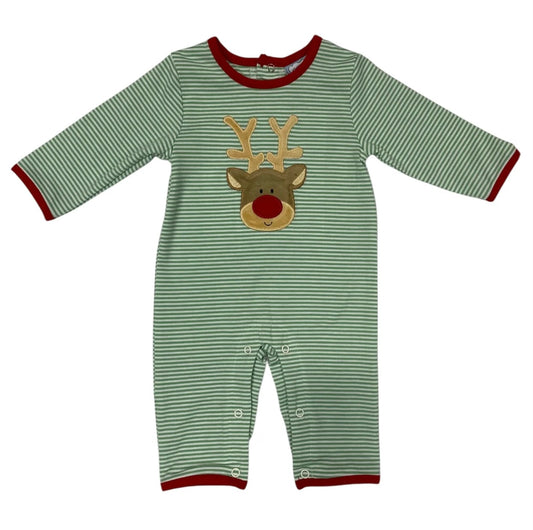 Reindeer Applique Baby Boys Romper