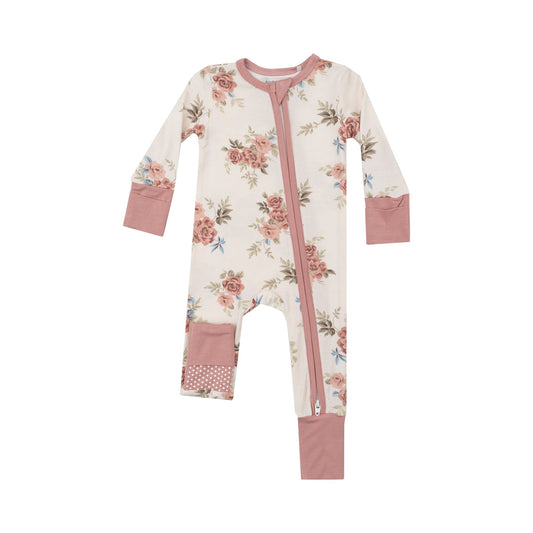 ROMANTIC ROSES 2way ZIP FOOTIE