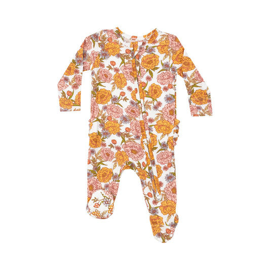 AMBERS FLORAL 2way ZIP FOOTIE