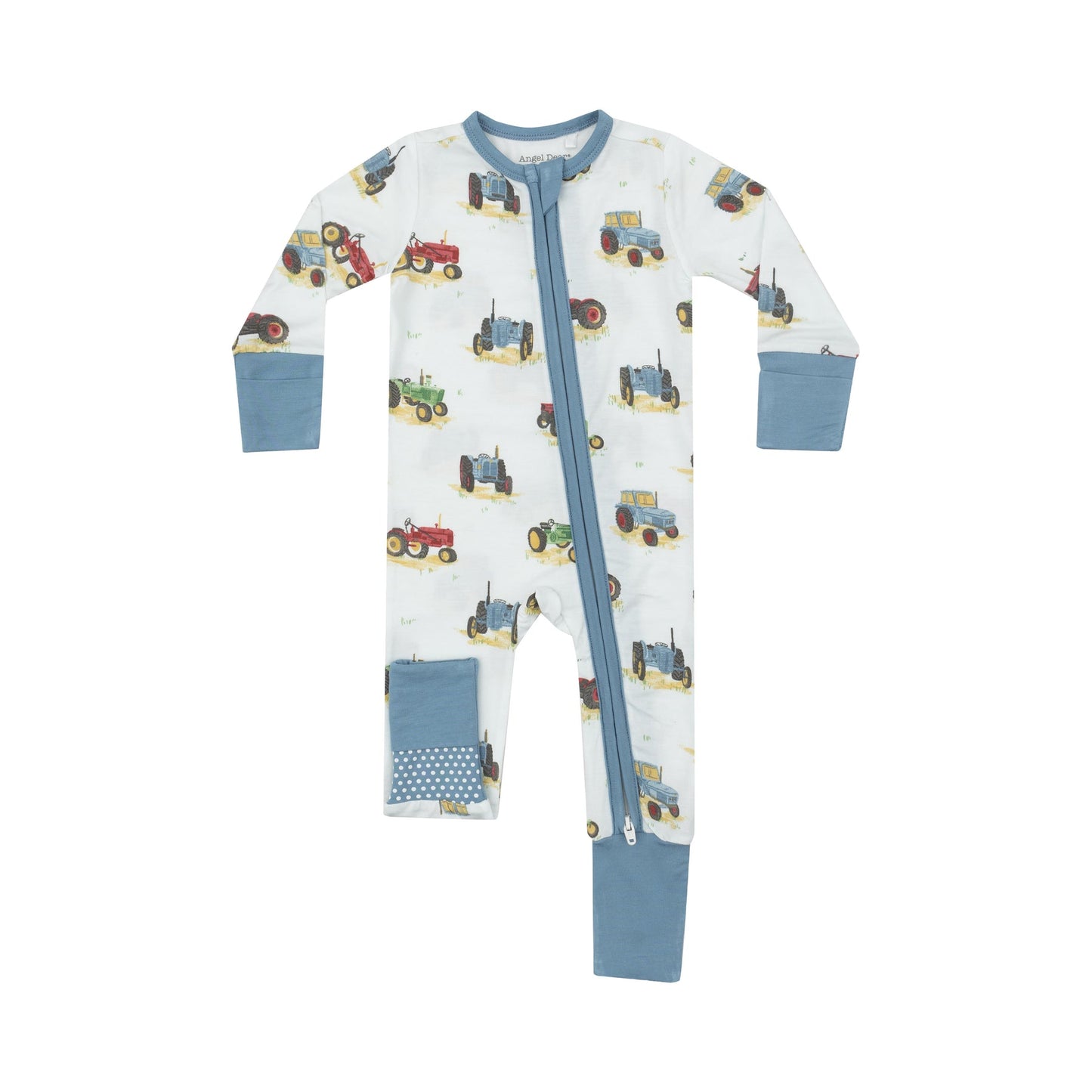 VINTAGE TRACTORS ZIP ROMPER