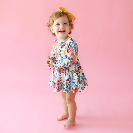 Rubina Ruffled Twirl Bodysuit Dress