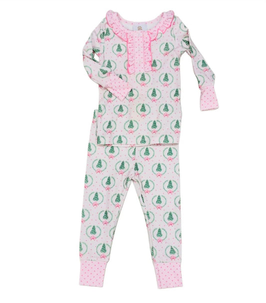 Pink Wreath & Tree Pajama Set