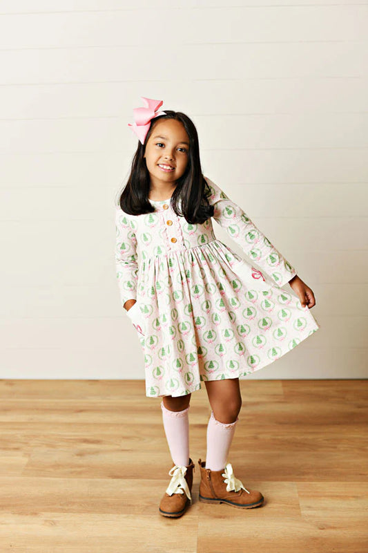 Pink Christmas Bliss Pocket Dress