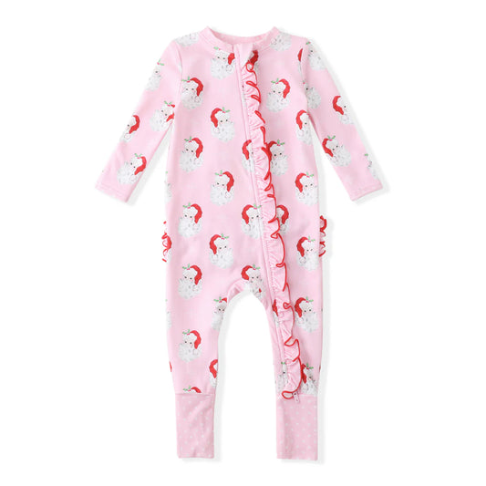 Santa Baby Pink Butterknit Romper
