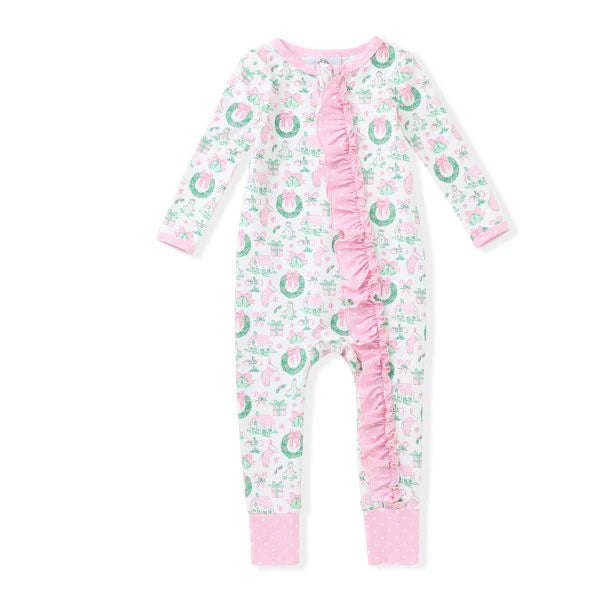 Pink Wreath Layette Romper