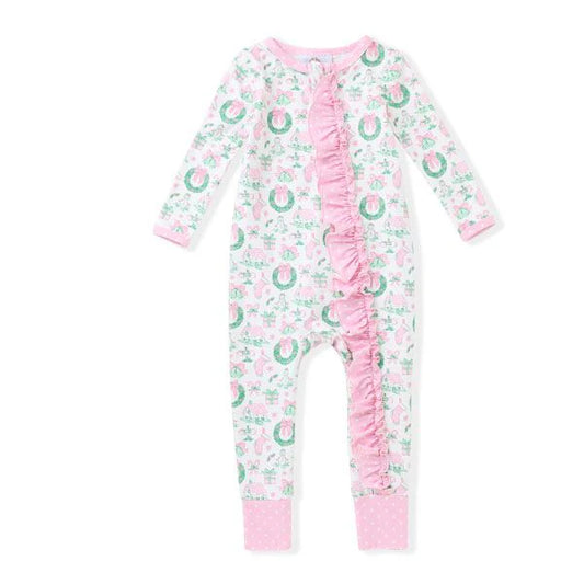 Pink Wreath Layette Romper