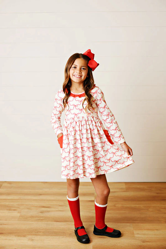 Ribbon Cheer Pocket Twirl Dress