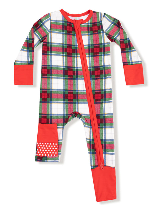 Holiday Plaid Convertible Footie